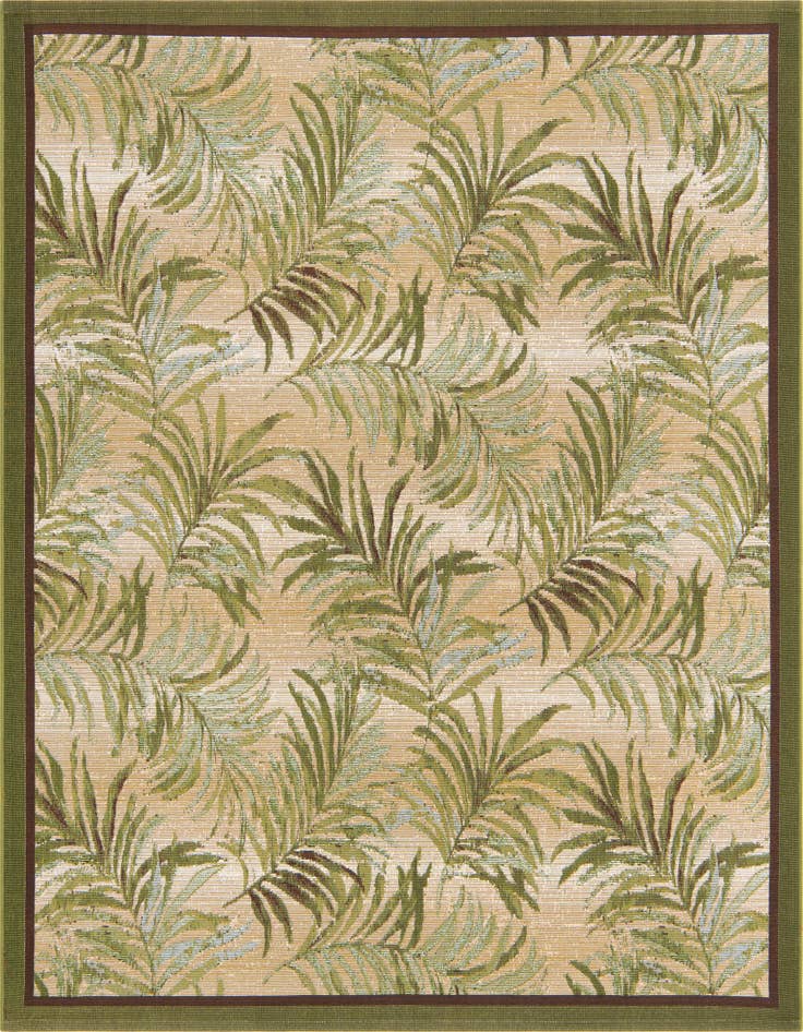 Detail image of 6' x 6' Easy-Clean Botanical Indoor / Outdoor Square Rug