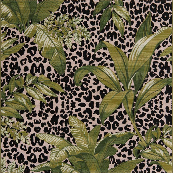 Detail image of 6' x 6' Easy-Clean Botanical Indoor / Outdoor Square Rug