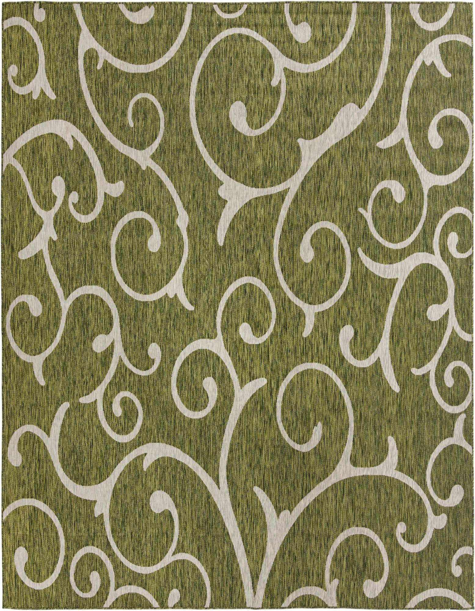 10' 8 x 10' 8 Easy-Clean Botanical Indoor / Outdoor Square Rug