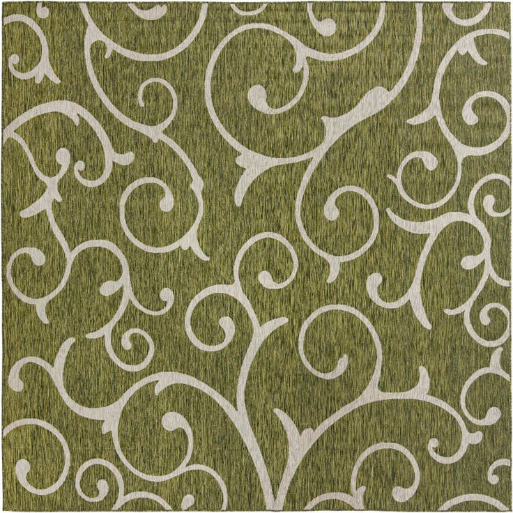 Detail image of 10' 8 x 10' 8 Easy-Clean Botanical Indoor / Outdoor Square Rug
