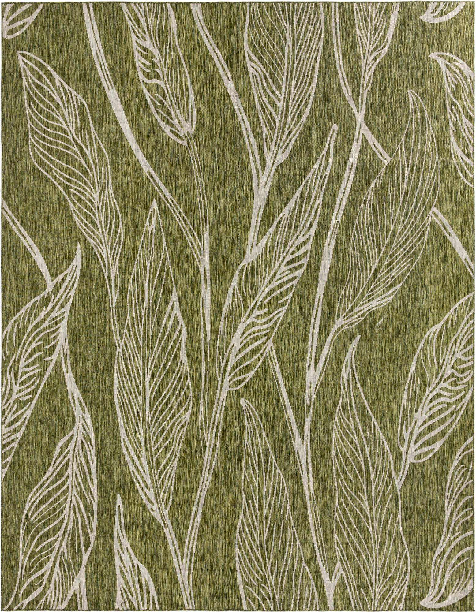13' x 13' Easy-Clean Botanical Indoor / Outdoor Square Rug