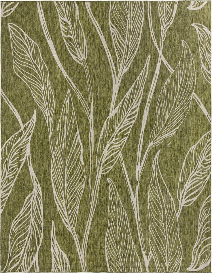Detail image of 13' x 13' Easy-Clean Botanical Indoor / Outdoor Square Rug
