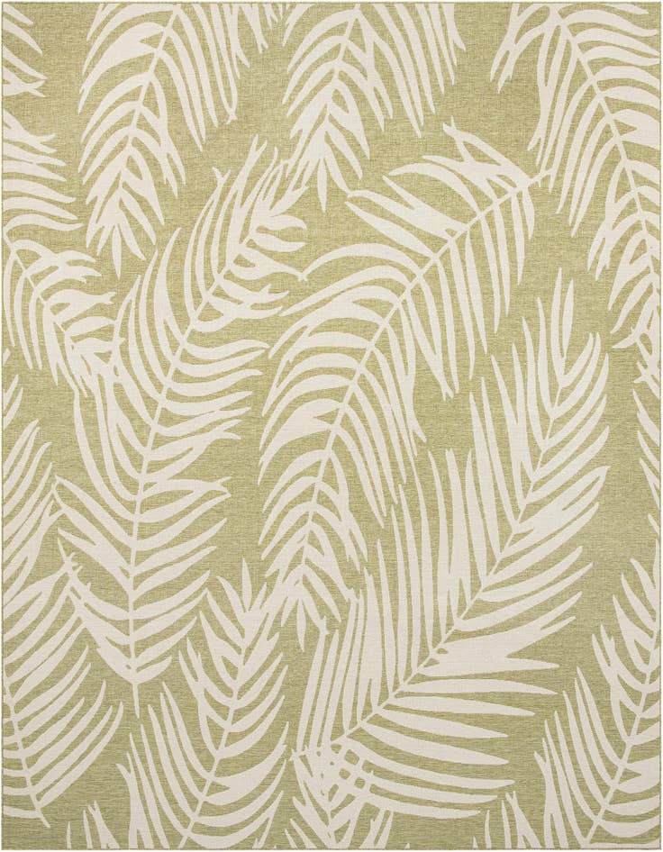 Detail image of 13' x 13' Easy-Clean Botanical Indoor / Outdoor Square Rug