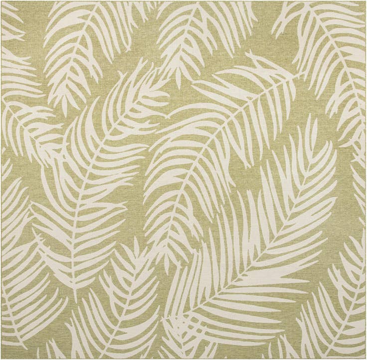 Detail image of 13' x 13' Easy-Clean Botanical Indoor / Outdoor Square Rug