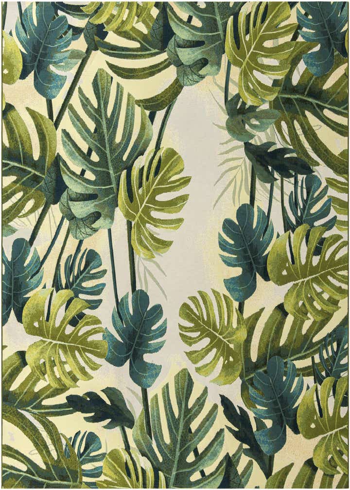 10' x 10' Easy-Clean Botanical Indoor / Outdoor Square Rug
