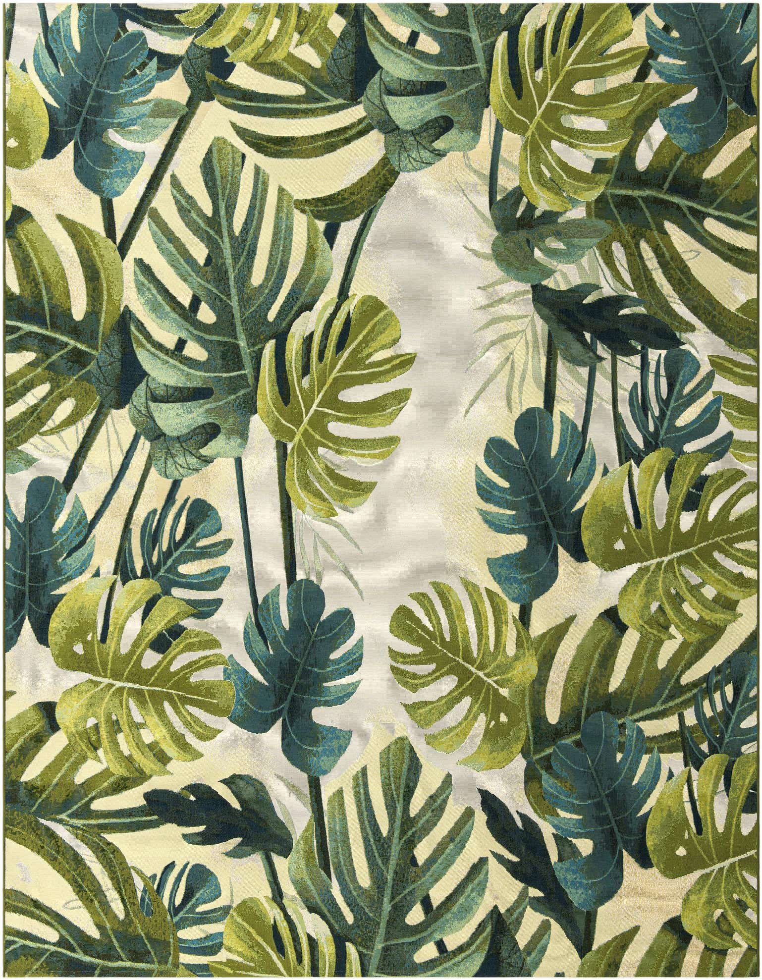10' x 10' Easy-Clean Botanical Indoor / Outdoor Square Rug