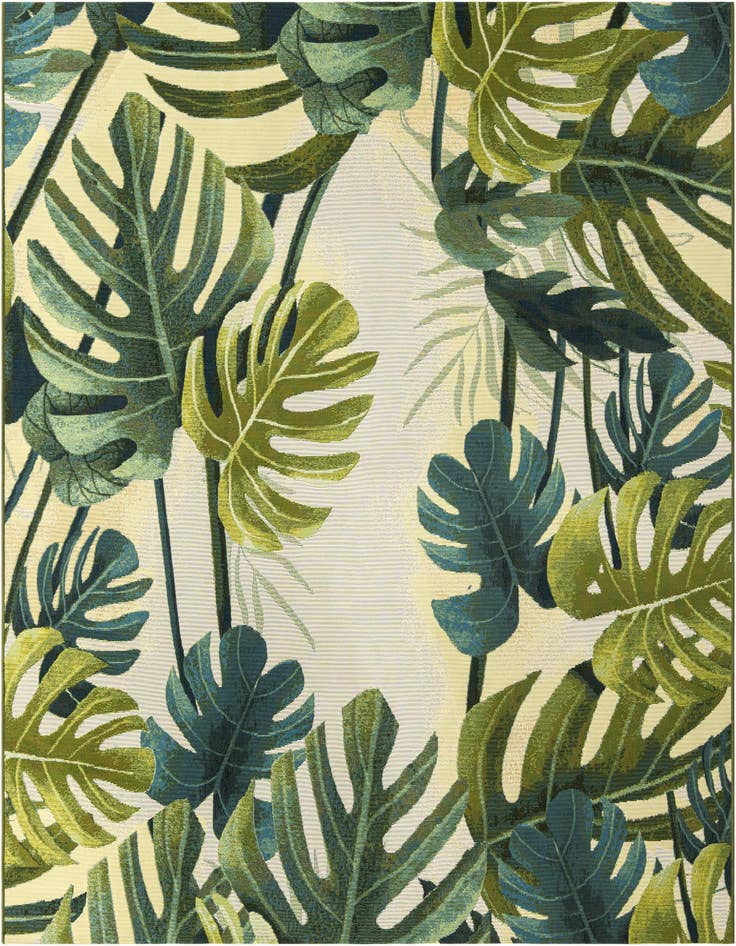 Detail image of 7' 10 x 7' 10 Easy-Clean Botanical Indoor / Outdoor Square Rug