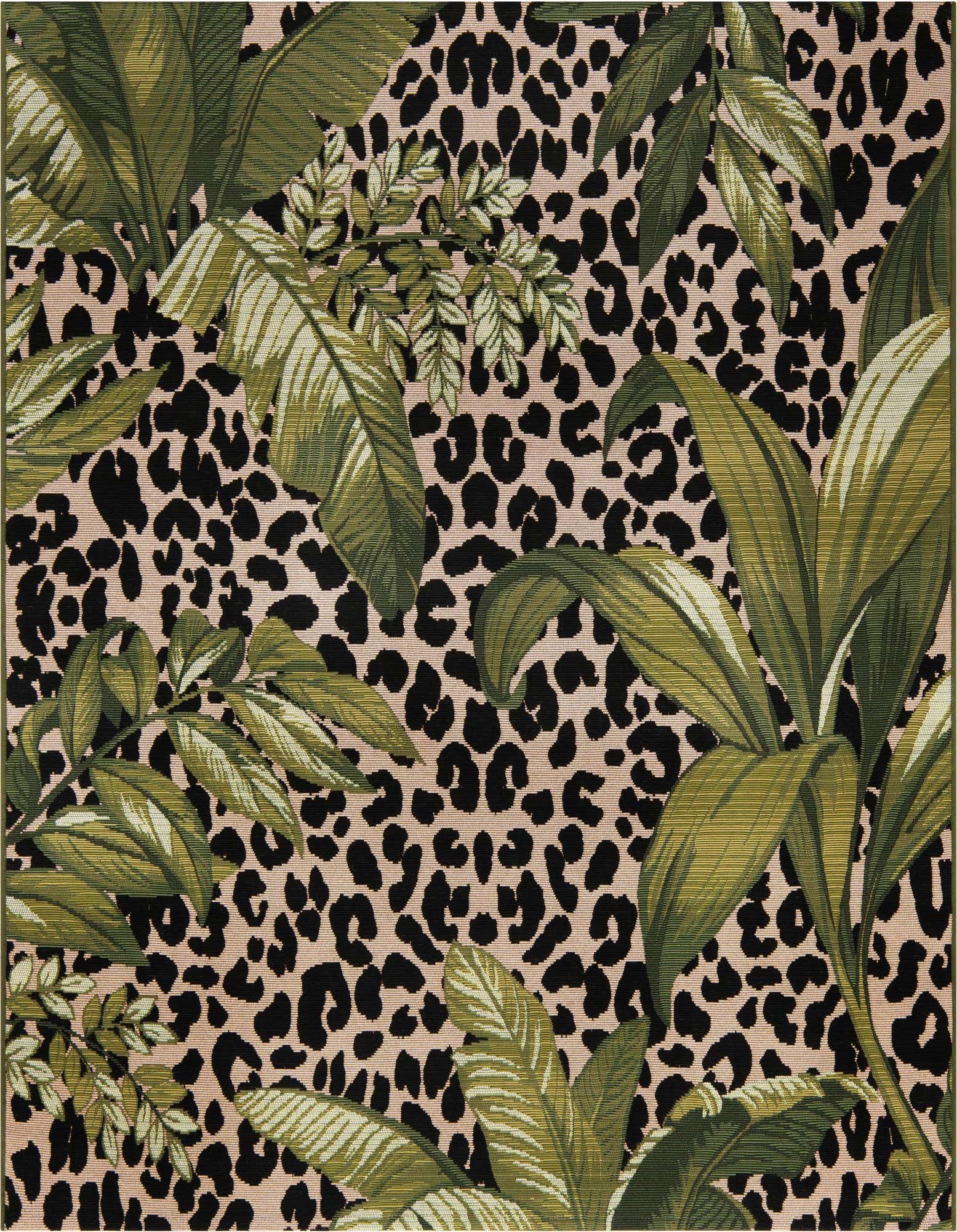 5' 3 x 5' 3 Easy-Clean Botanical Indoor / Outdoor Square Rug