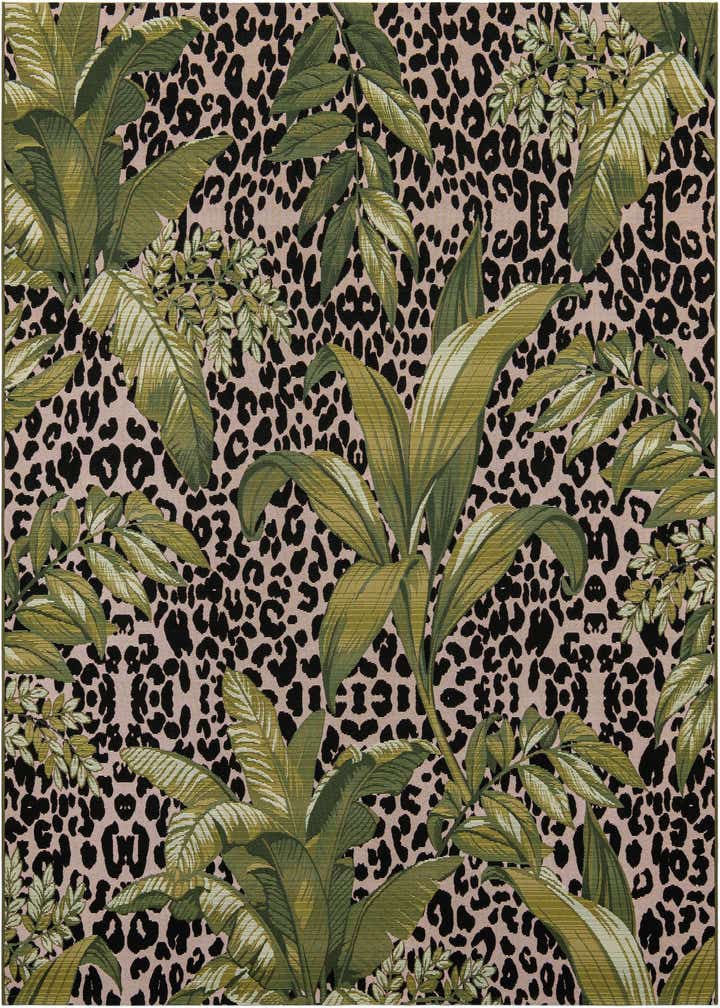 7' 10 x 7' 10 Easy-Clean Botanical Indoor / Outdoor Square Rug