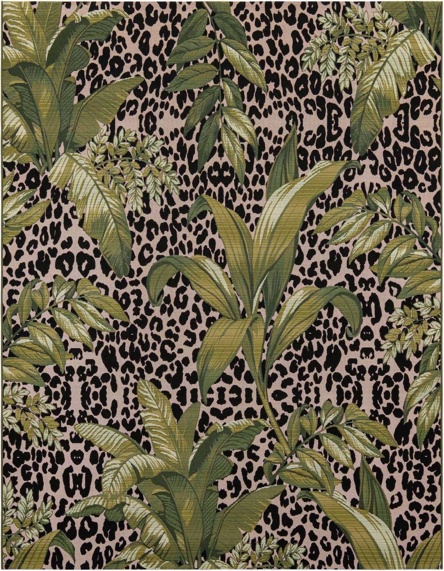 7' 10 x 7' 10 Easy-Clean Botanical Indoor / Outdoor Square Rug