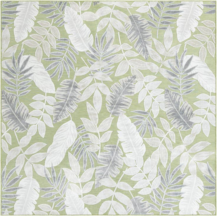 Detail image of 8' 2 x 8' 2 Easy-Clean Botanical Indoor / Outdoor Square Rug