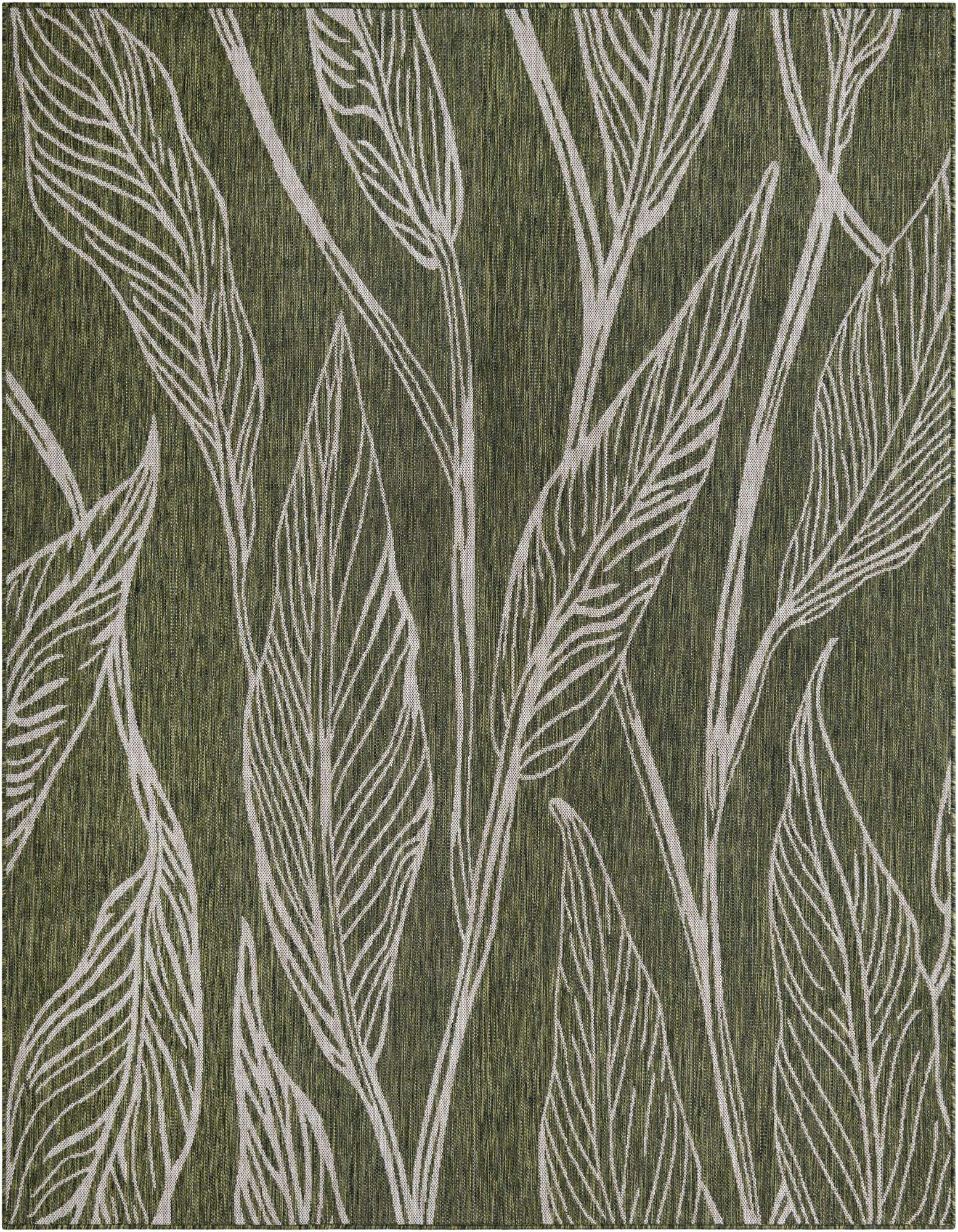 7' 10 x 7' 10 Easy-Clean Botanical Indoor / Outdoor Square Rug