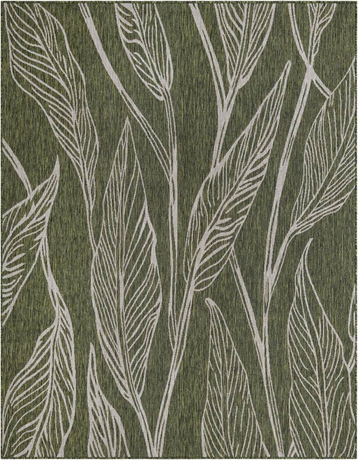 Detail image of 7' 10 x 7' 10 Easy-Clean Botanical Indoor / Outdoor Square Rug