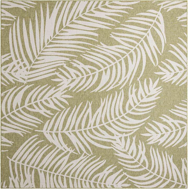 10' x 10' Easy-Clean Botanical Indoor / Outdoor Square Rug