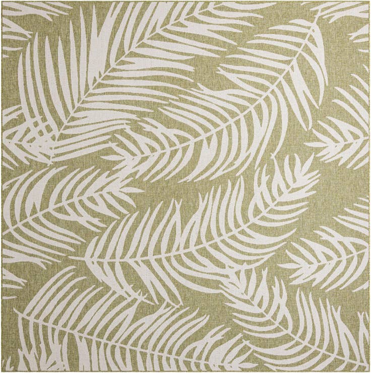 Detail image of 10' x 10' Easy-Clean Botanical Indoor / Outdoor Square Rug