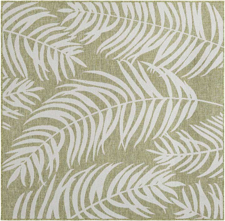 6' x 6' Easy-Clean Botanical Indoor / Outdoor Square Rug