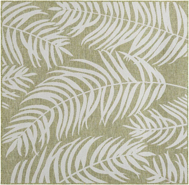 Detail image of 6' x 6' Easy-Clean Botanical Indoor / Outdoor Square Rug