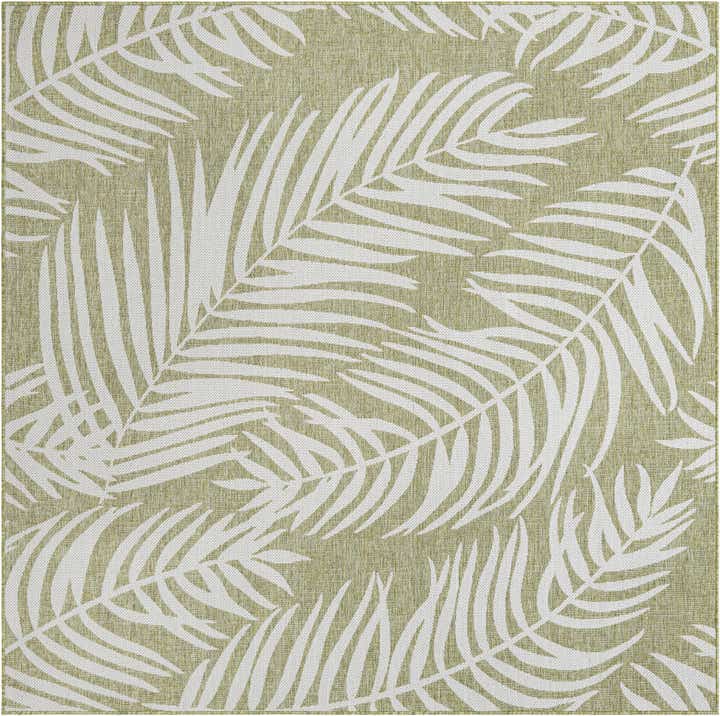7' 10 x 7' 10 Easy-Clean Botanical Indoor / Outdoor Square Rug