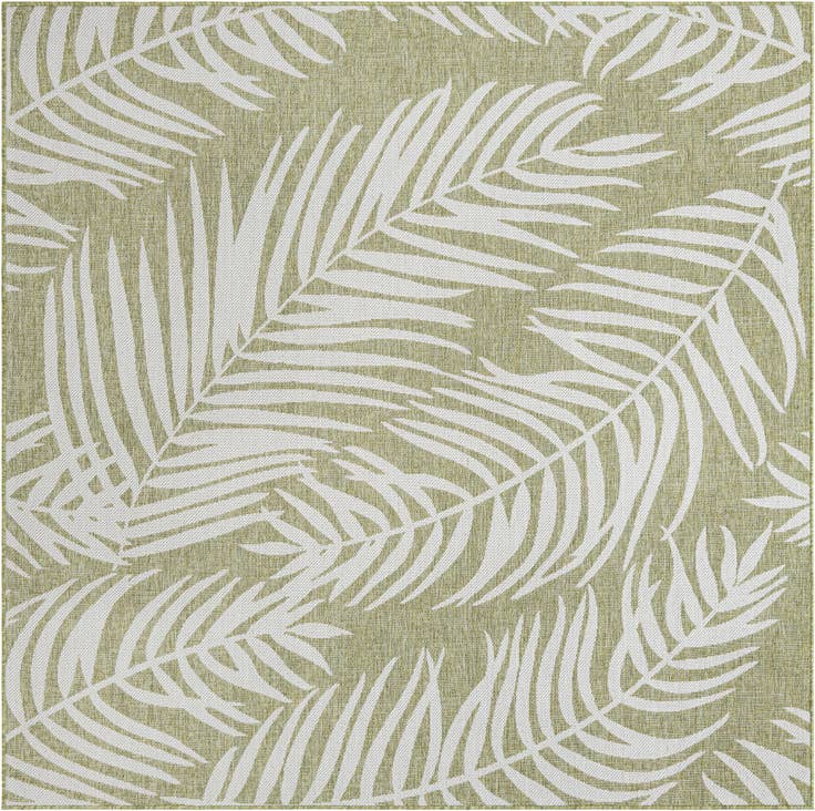Detail image of 7' 10 x 7' 10 Easy-Clean Botanical Indoor / Outdoor Square Rug