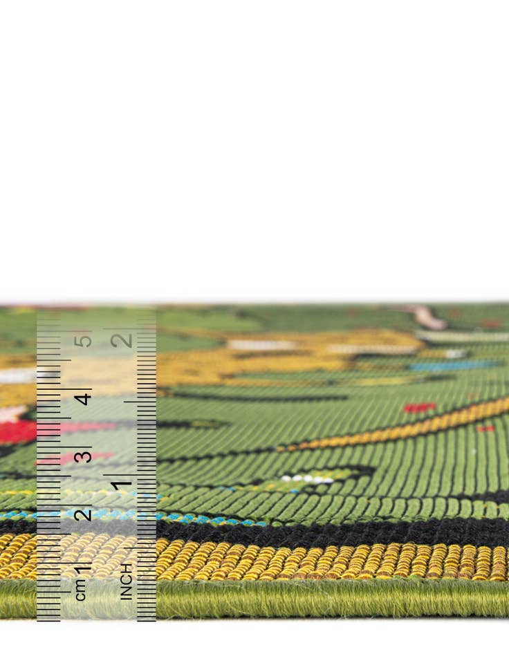 Detail image of 7' 10 x 7' 10  Washable Botanical Indoor / Outdoor Square Rug