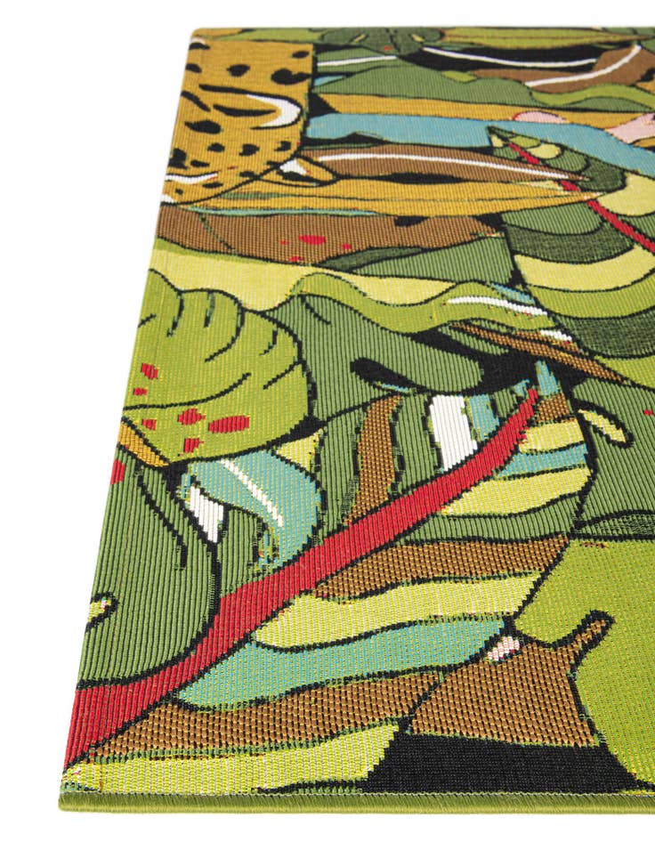 Detail image of 7' 10 x 7' 10  Washable Botanical Indoor / Outdoor Square Rug