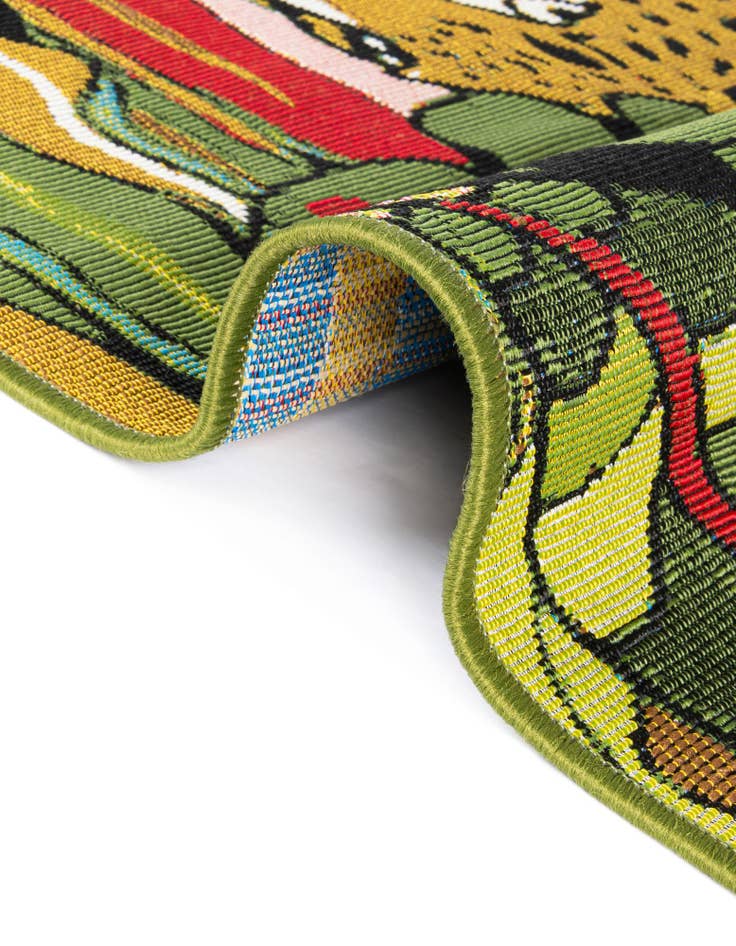 Detail image of 7' 10 x 7' 10  Washable Botanical Indoor / Outdoor Square Rug