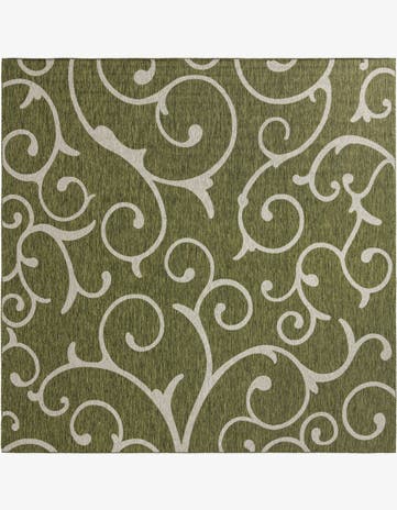 13' x 13' Easy-Clean Botanical Indoor / Outdoor Square Rug