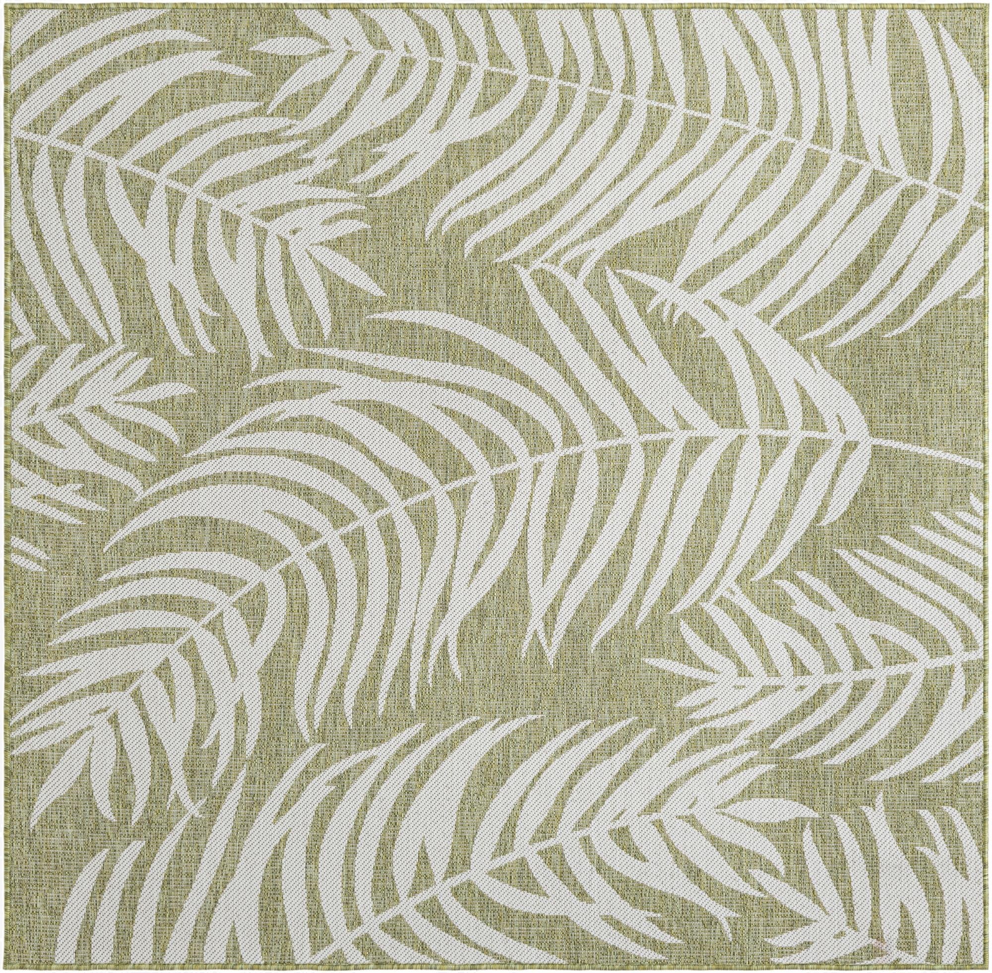 6' x 6'  Washable Botanical Indoor / Outdoor Square Rug
