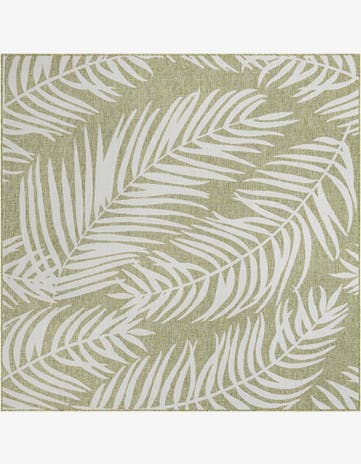 7' 10 x 7' 10 Easy-Clean Botanical Indoor / Outdoor Square Rug