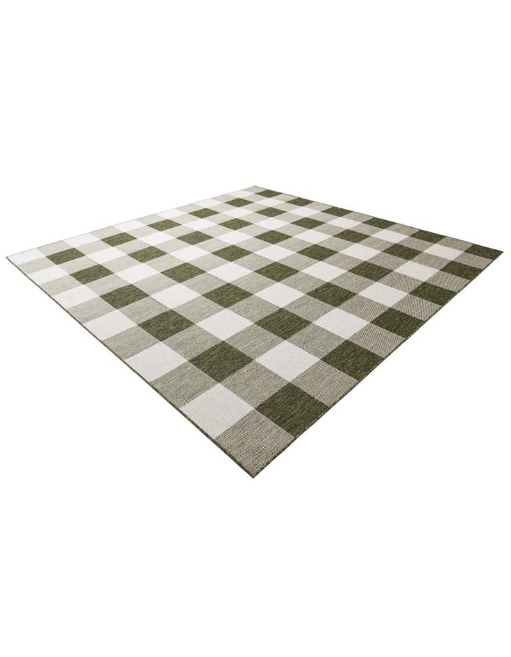 Detail image of 10' x 10'  Washable Checkered Indoor / Outdoor Square Rug