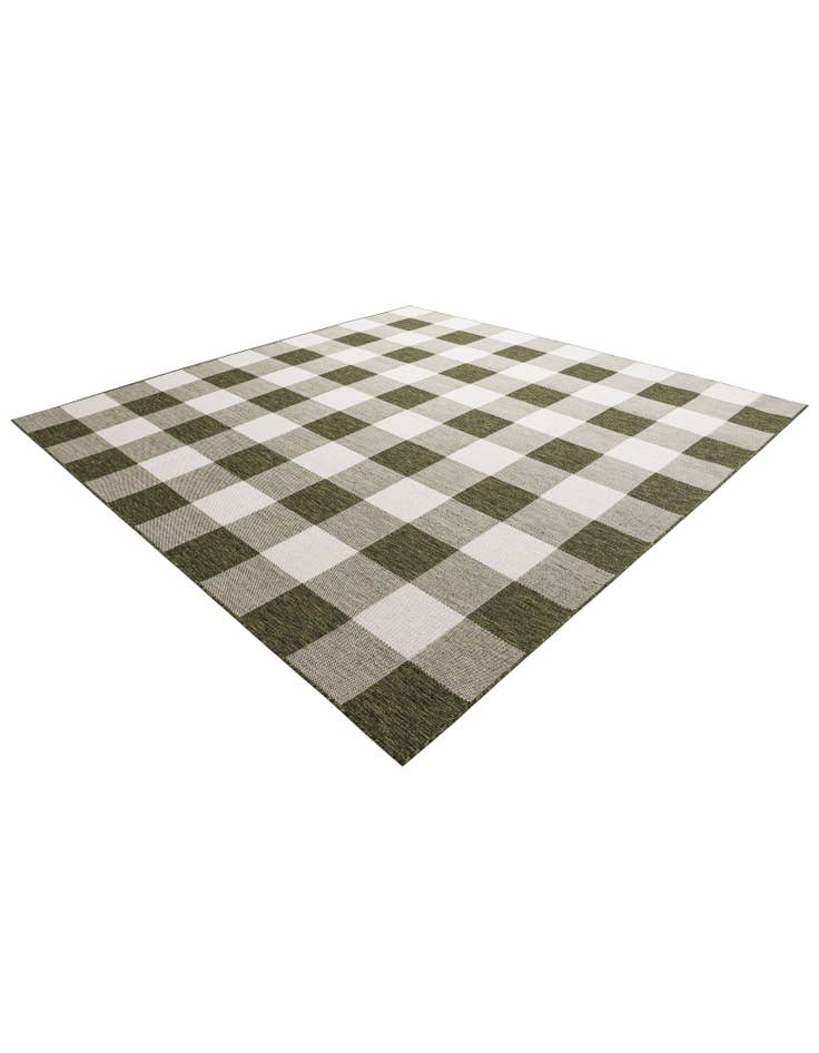 Detail image of 10' x 10'  Washable Checkered Indoor / Outdoor Square Rug