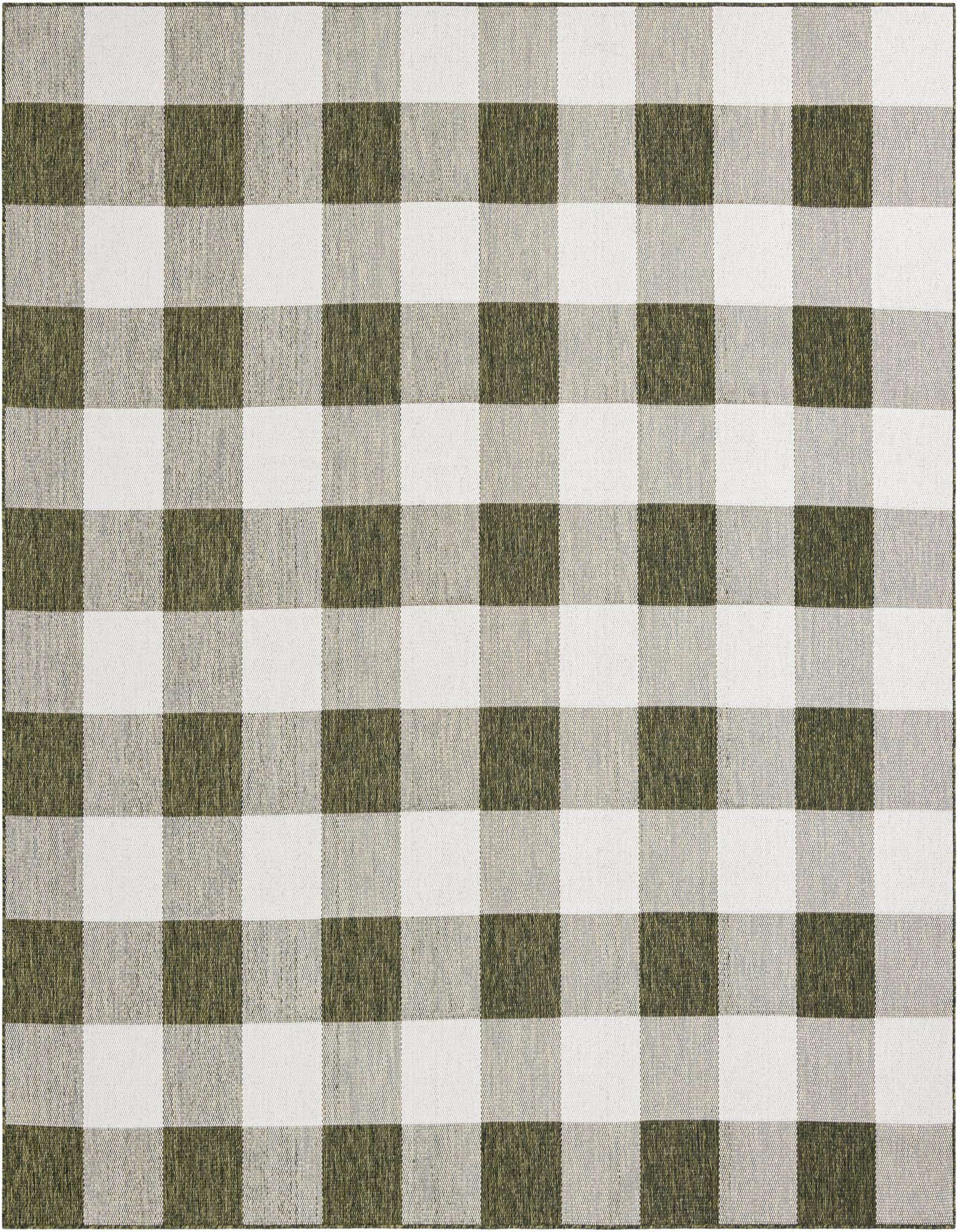 10' x 10' Easy-Clean Checkered Indoor / Outdoor Square Rug