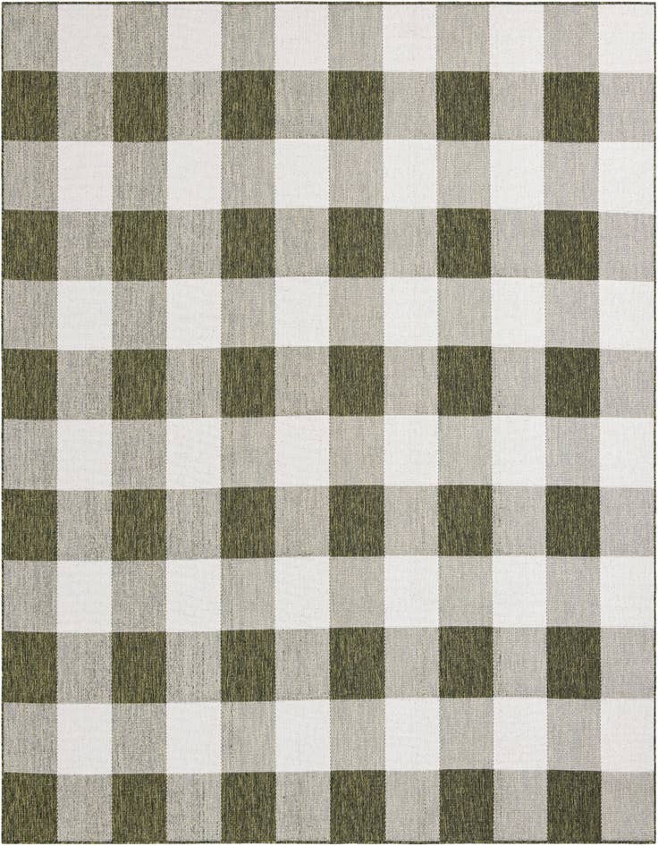 Detail image of 10' x 10' Easy-Clean Checkered Indoor / Outdoor Square Rug