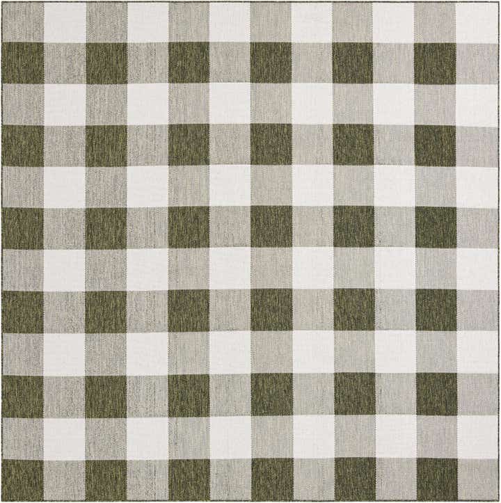 10' x 10' Easy-Clean Checkered Indoor / Outdoor Square Rug