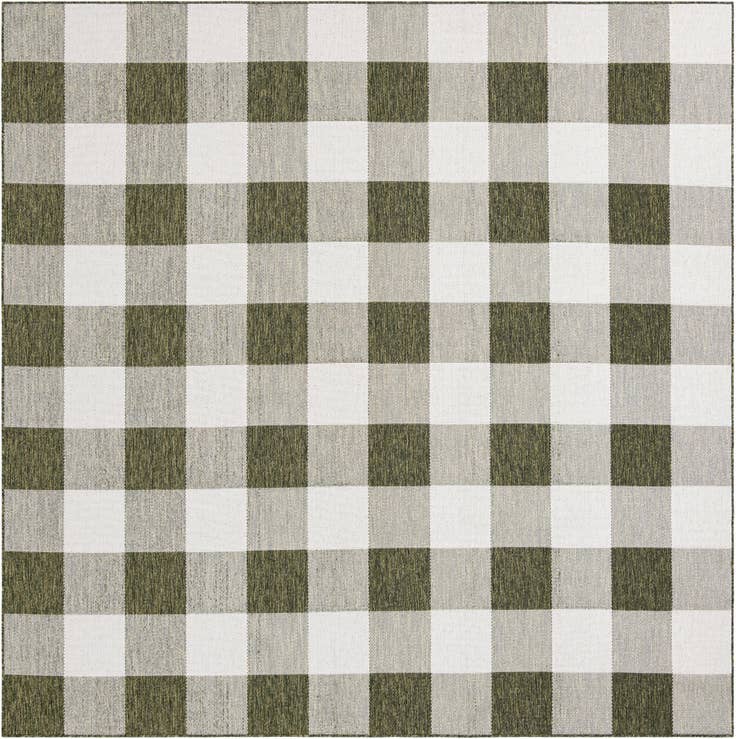 Detail image of 10' x 10' Easy-Clean Checkered Indoor / Outdoor Square Rug