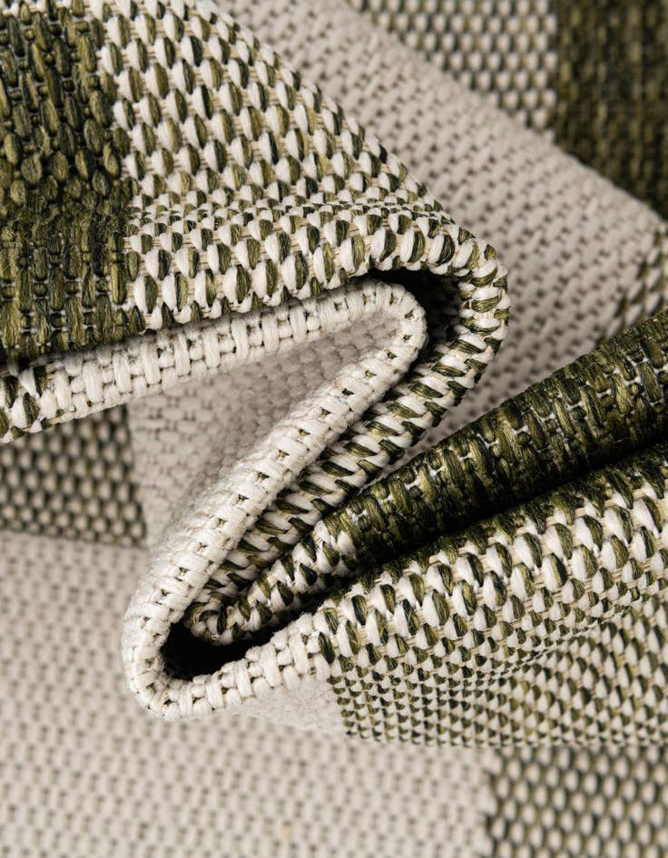 Detail image of 10' x 10' Easy-Clean Checkered Indoor / Outdoor Square Rug