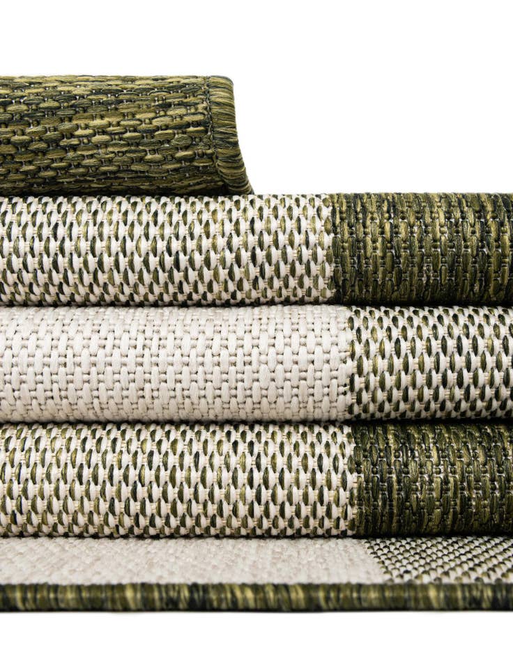 Detail image of 10' x 10' Easy-Clean Checkered Indoor / Outdoor Square Rug