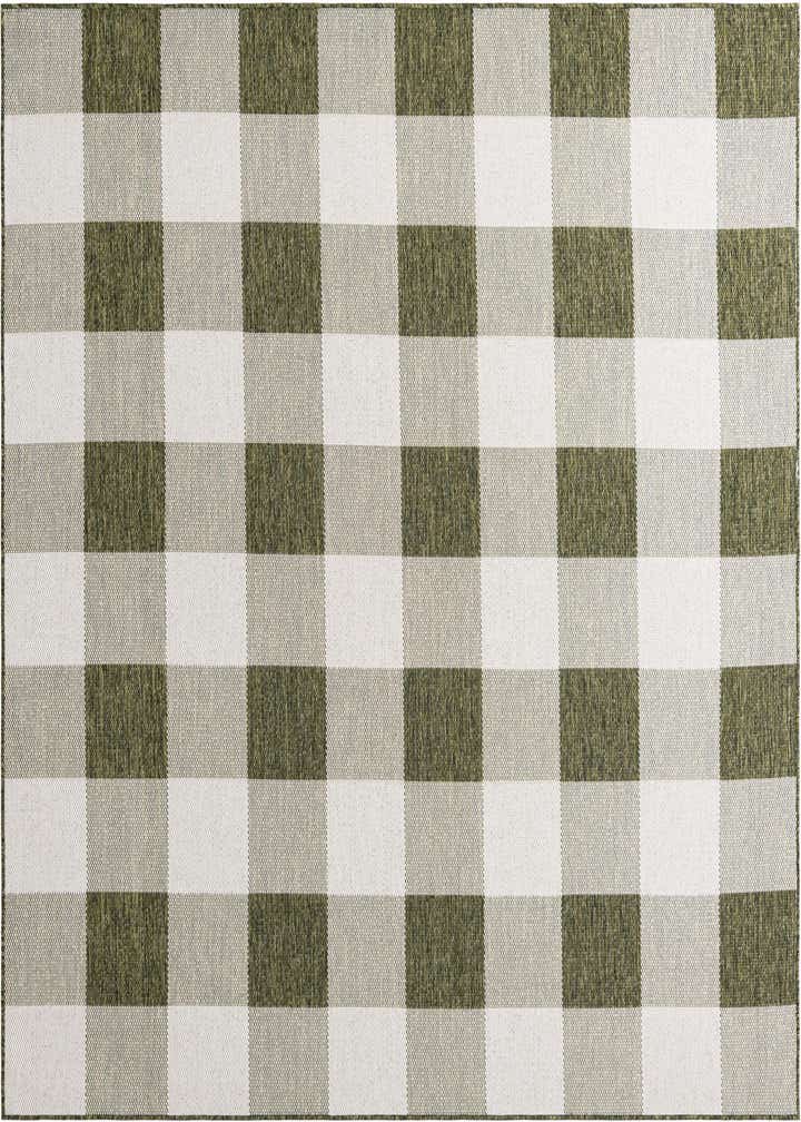 7' 10 x 7' 10 Easy-Clean Checkered Indoor / Outdoor Square Rug