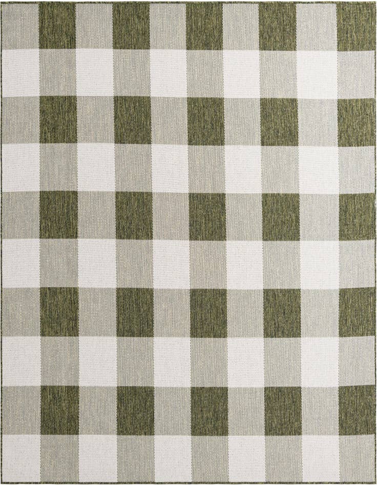 Detail image of 7' 10 x 7' 10 Easy-Clean Checkered Indoor / Outdoor Square Rug