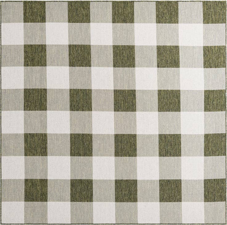 Detail image of 7' 10 x 7' 10 Easy-Clean Checkered Indoor / Outdoor Square Rug