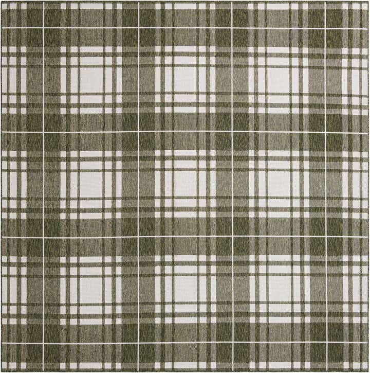 10' x 10' Easy-Clean Checkered Indoor / Outdoor Square Rug