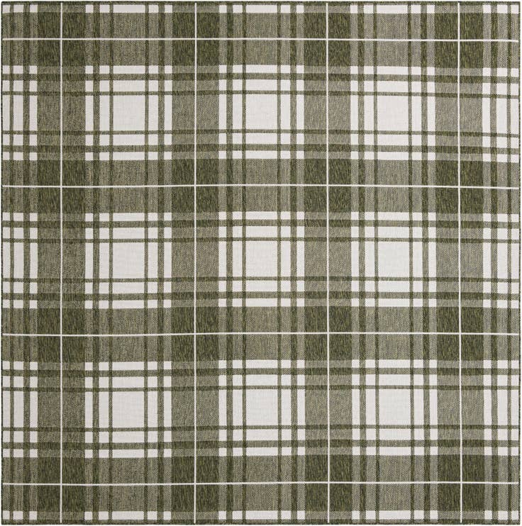 Detail image of 10' x 10' Easy-Clean Checkered Indoor / Outdoor Square Rug