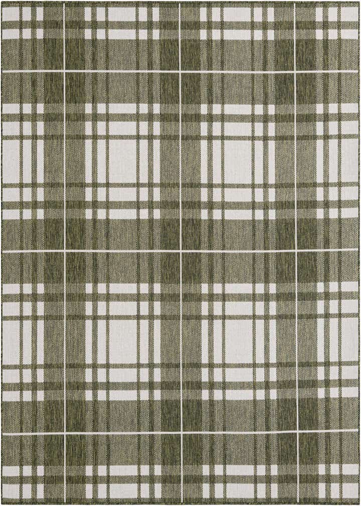 7' 10 x 7' 10 Easy-Clean Checkered Indoor / Outdoor Square Rug