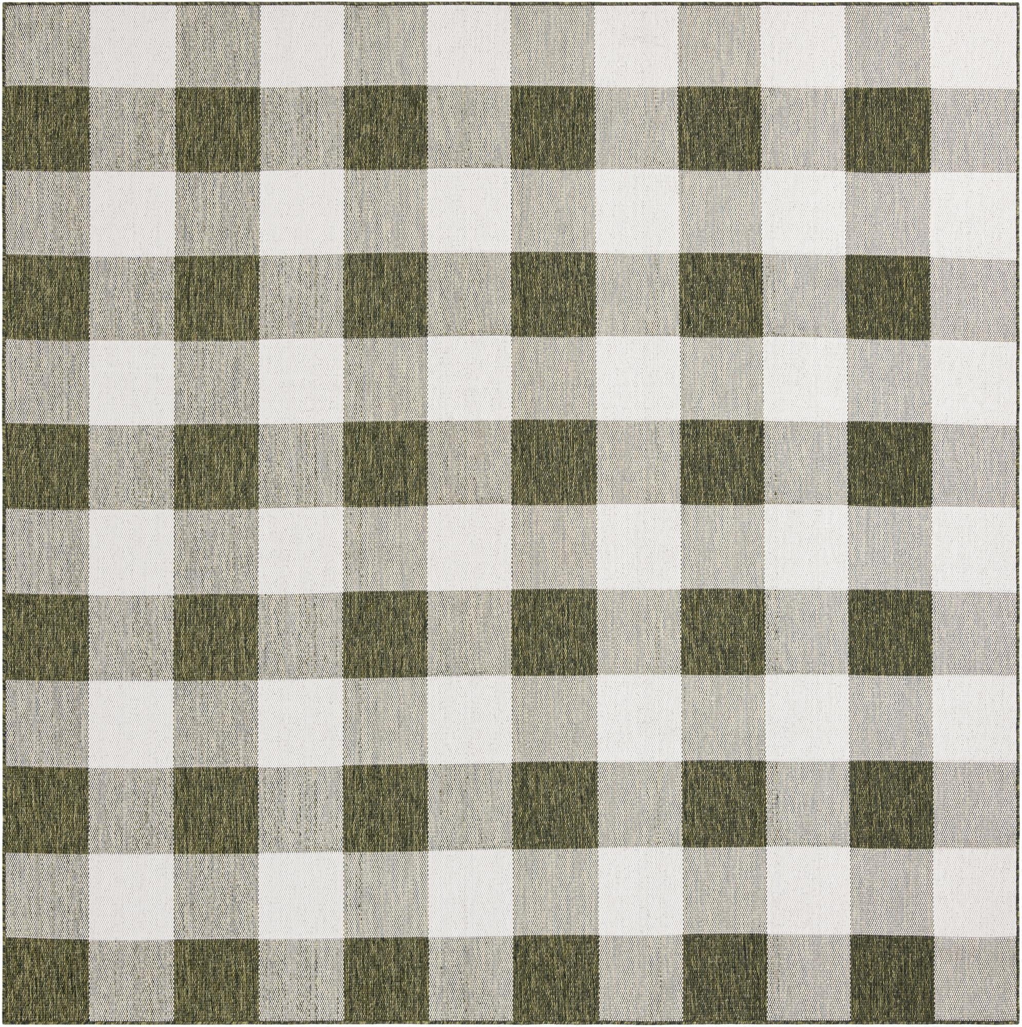 10' x 10'  Washable Checkered Indoor / Outdoor Square Rug