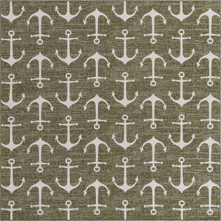 10' x 10' Easy-Clean Coastal Indoor / Outdoor Square Rug