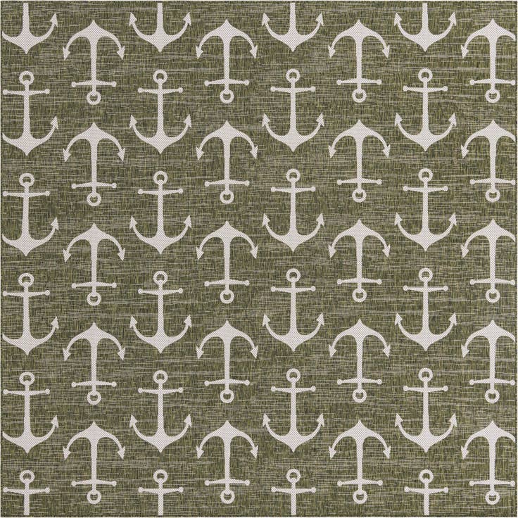 Detail image of 10' x 10' Easy-Clean Coastal Indoor / Outdoor Square Rug