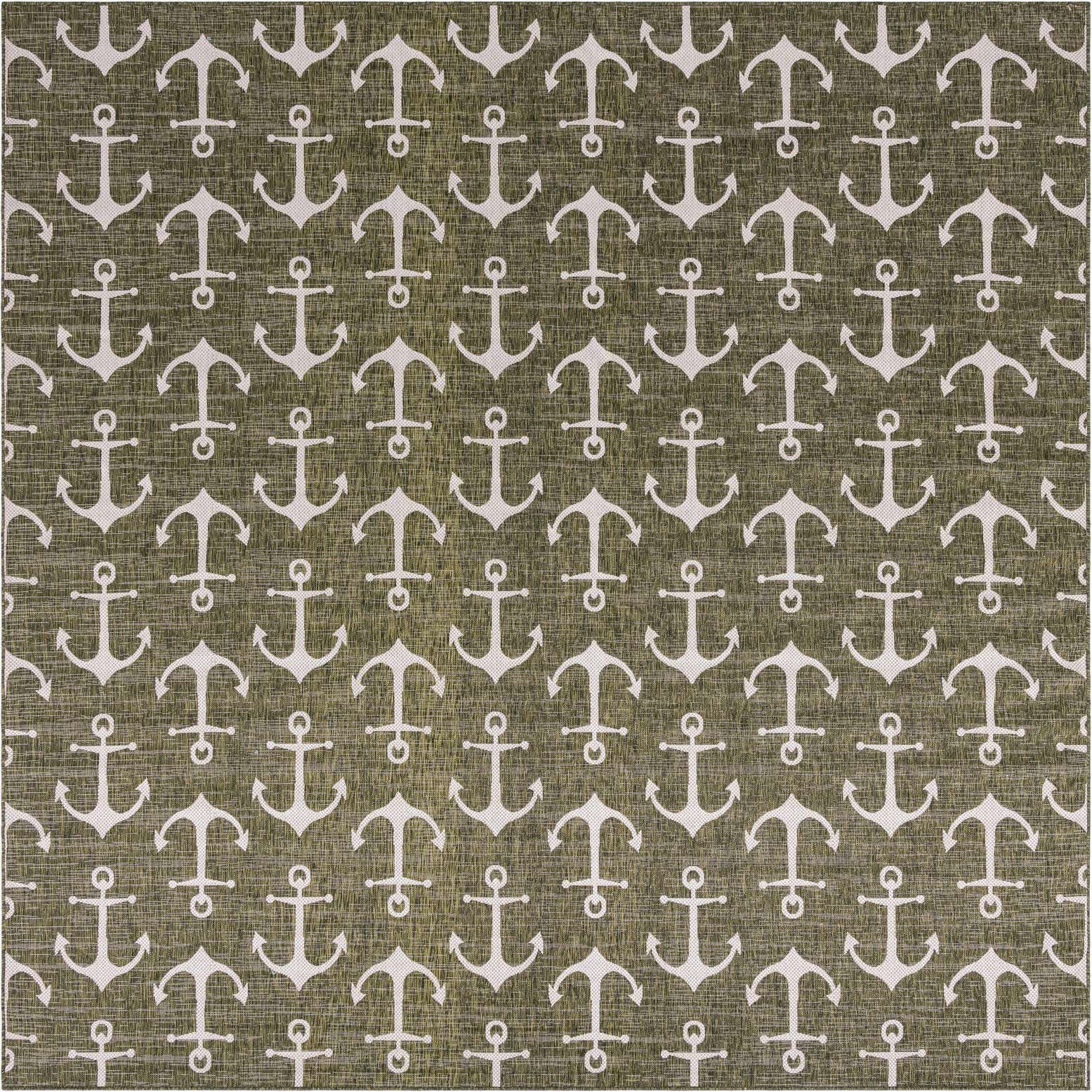 13' x 13' Easy-Clean Coastal Indoor / Outdoor Square Rug