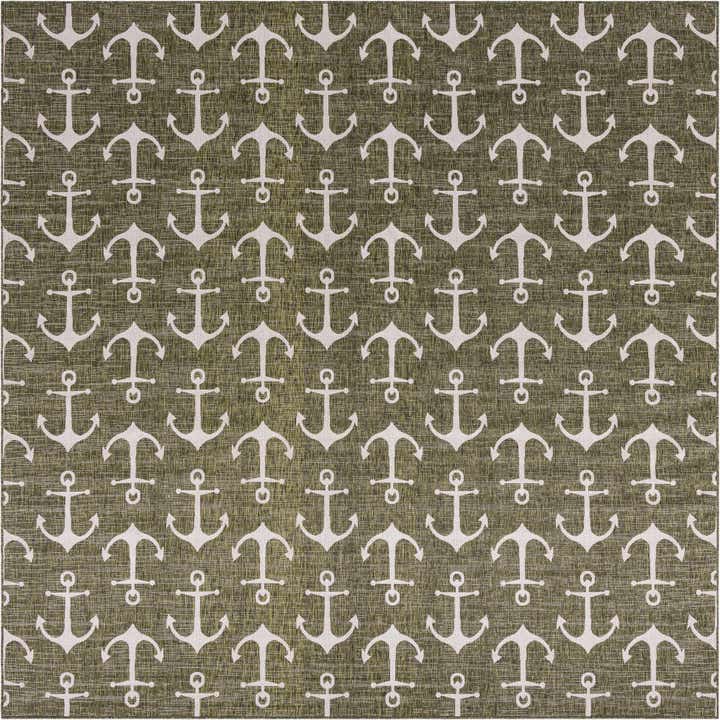 13' x 13' Easy-Clean Coastal Indoor / Outdoor Square Rug