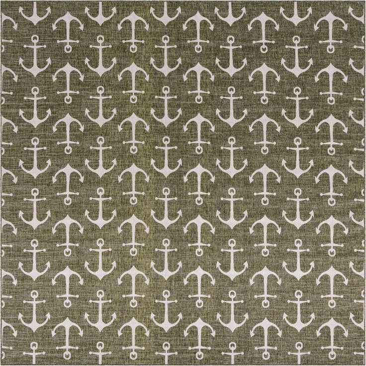 Detail image of 13' x 13' Easy-Clean Coastal Indoor / Outdoor Square Rug
