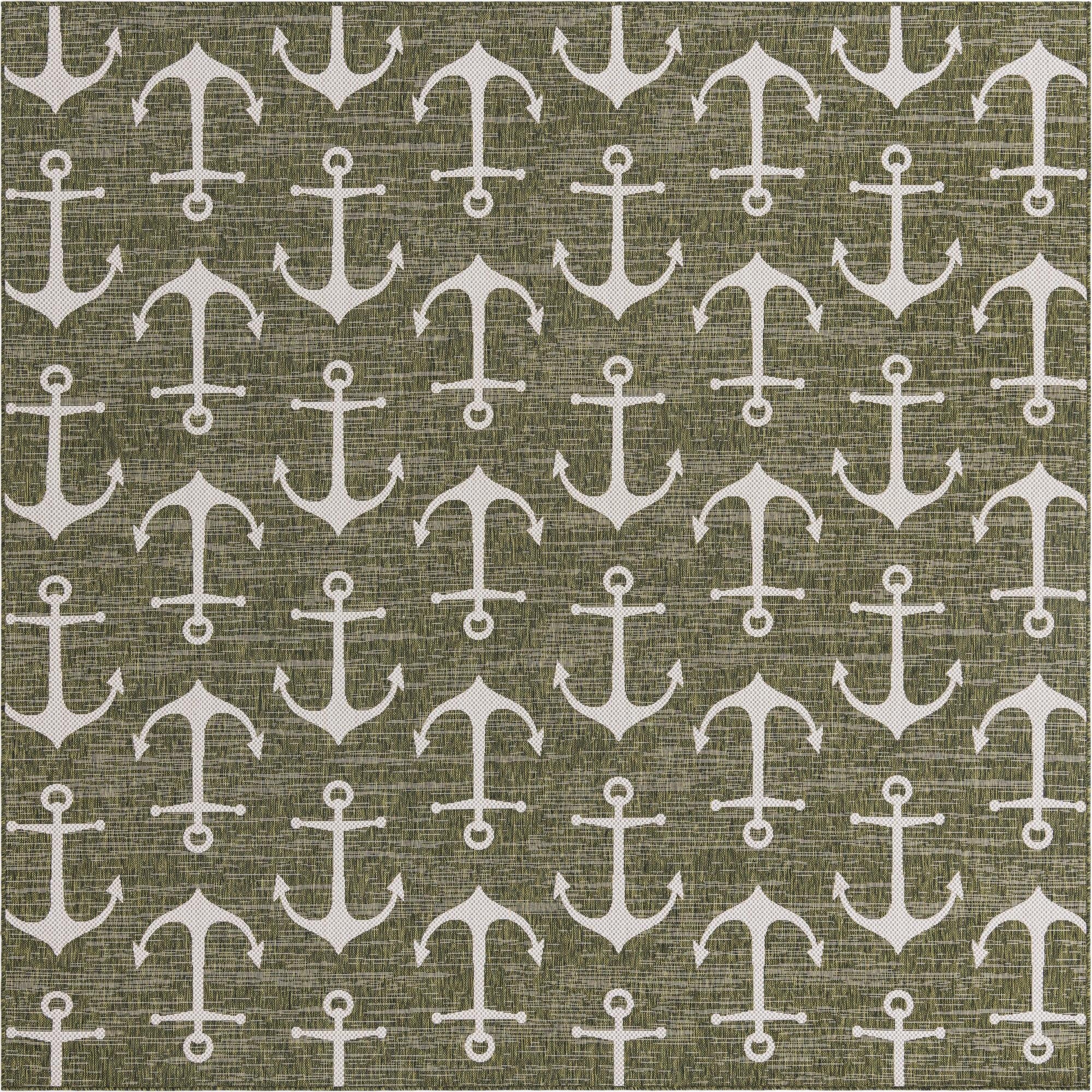 10' x 10'  Washable Coastal Indoor / Outdoor Square Rug